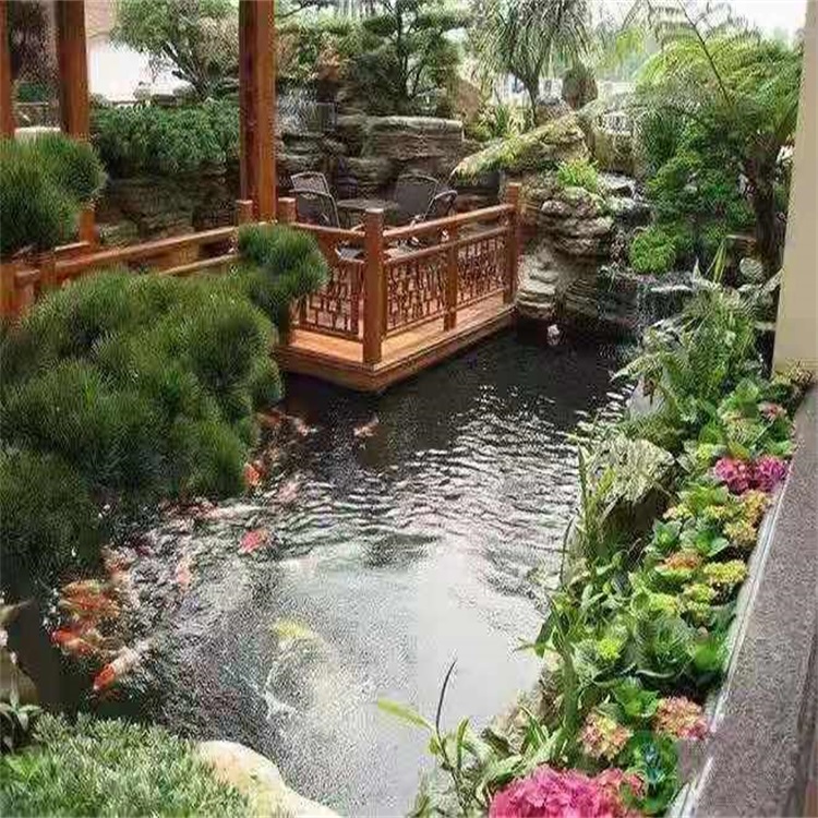 大连大型庭院假山鱼池景观设计